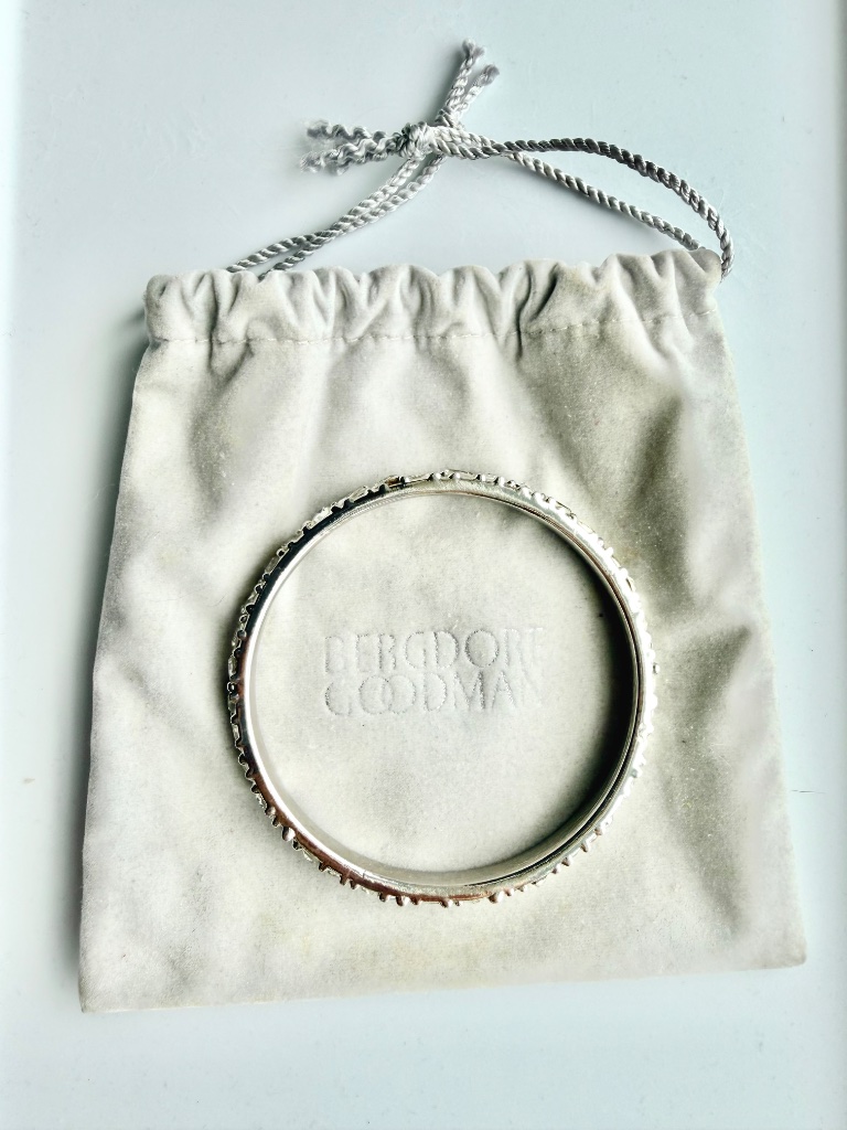 Bergdorf Goodman Sterling Silver & Crystal Bangle Bracelet — image 5 of 5